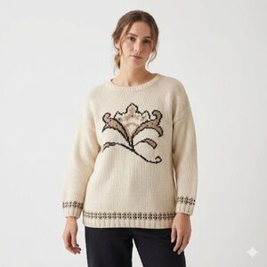 Villager Cream Sweater with Elegant Design